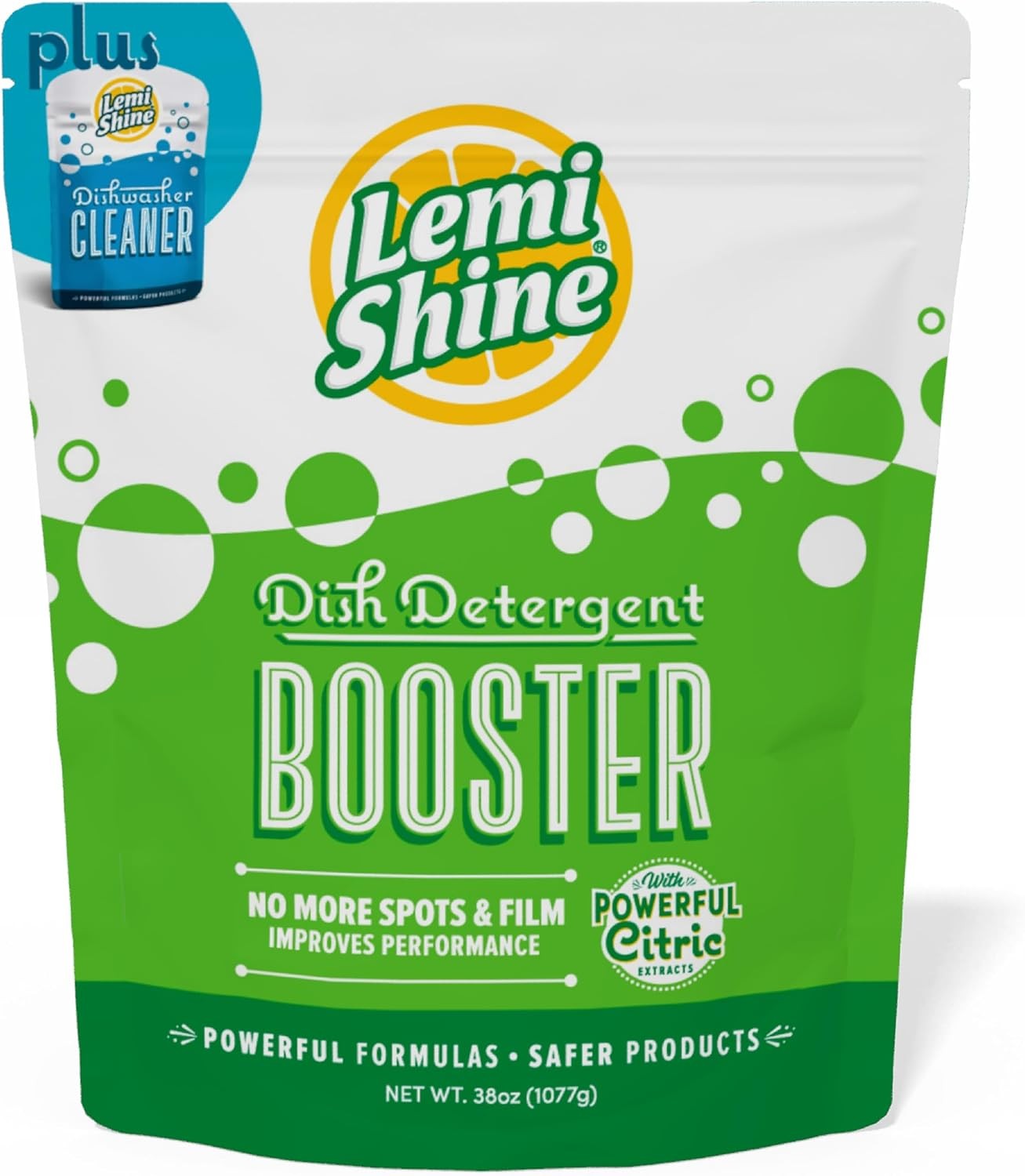 Lemi Shine Dish Detergent Booster 38 oz Hard Water Stain Remover Citric Acid
