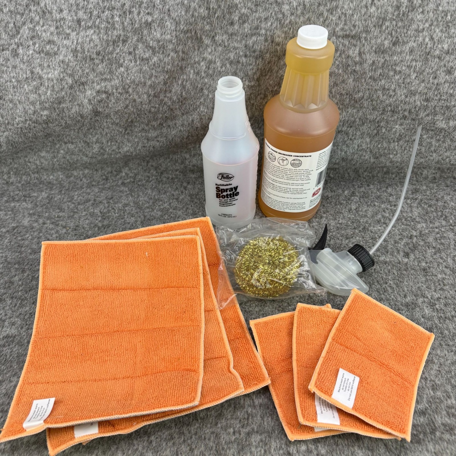 ✅Fuller Brush Orange Power Degreaser Concentrate Cleaning Kit W/Scrub Pads