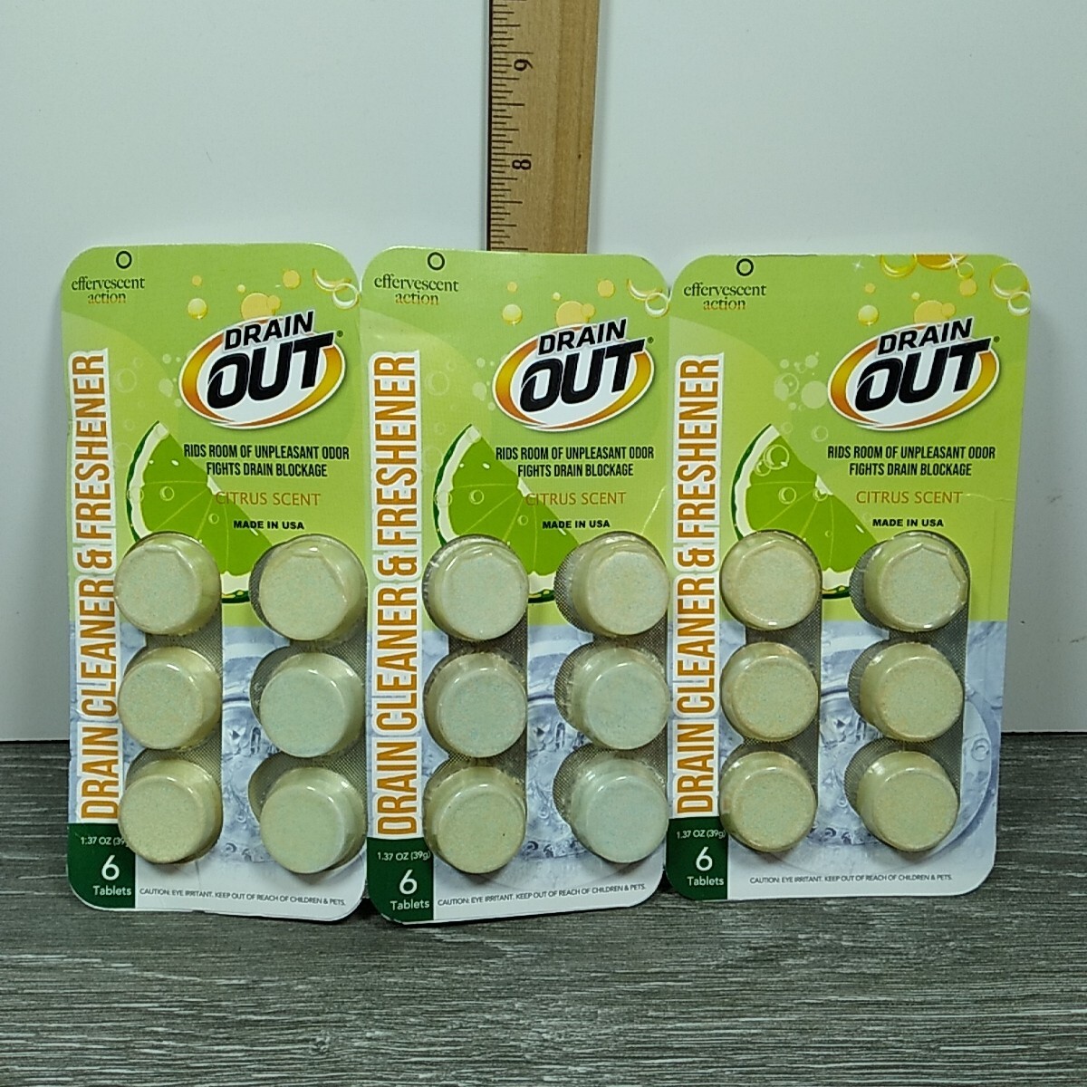 Drain Freshener Tabs, Citrus Scent, 18 Tablets, Removes Odors, Prevents Buildup