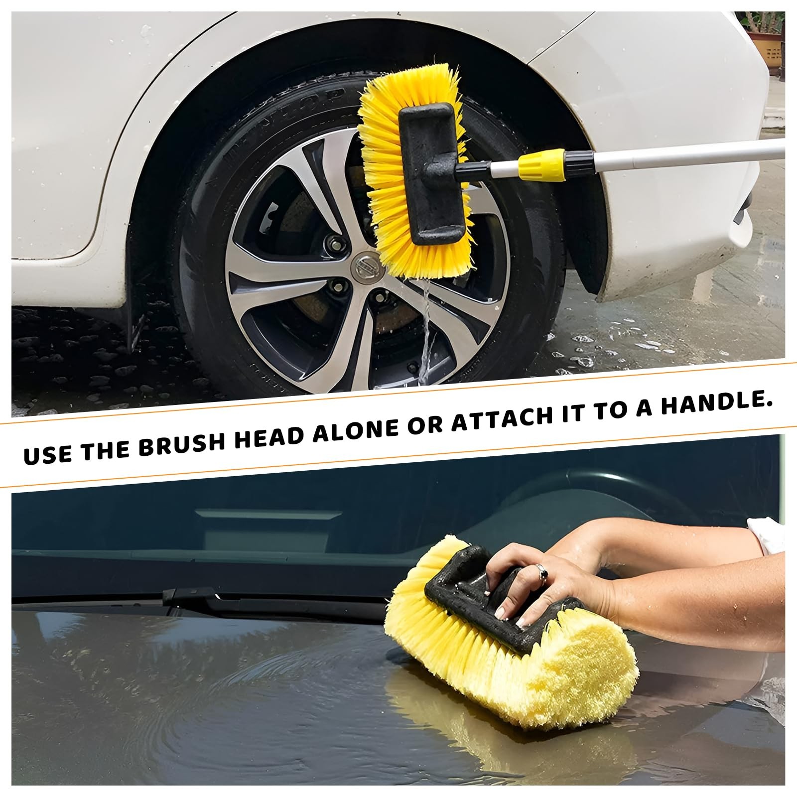 Car Wash Brush Head Scrub Brush Attachment for Long Handle Extension Pole