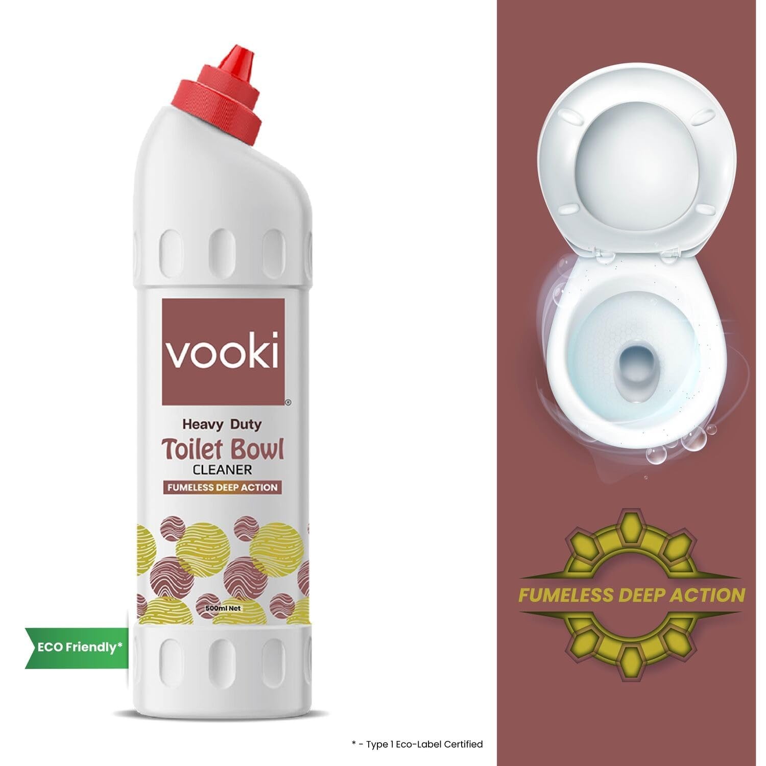 Vooki Heavy Duty Fumeless Toilet Bowl Cleaner 500ml – Home & Commercial Use