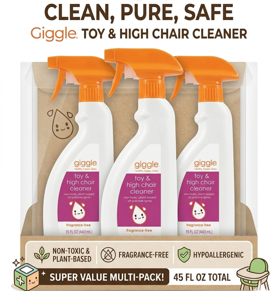 Giggle Toy & High Chair Cleaner Spray Bottle 15 oz Set of 3