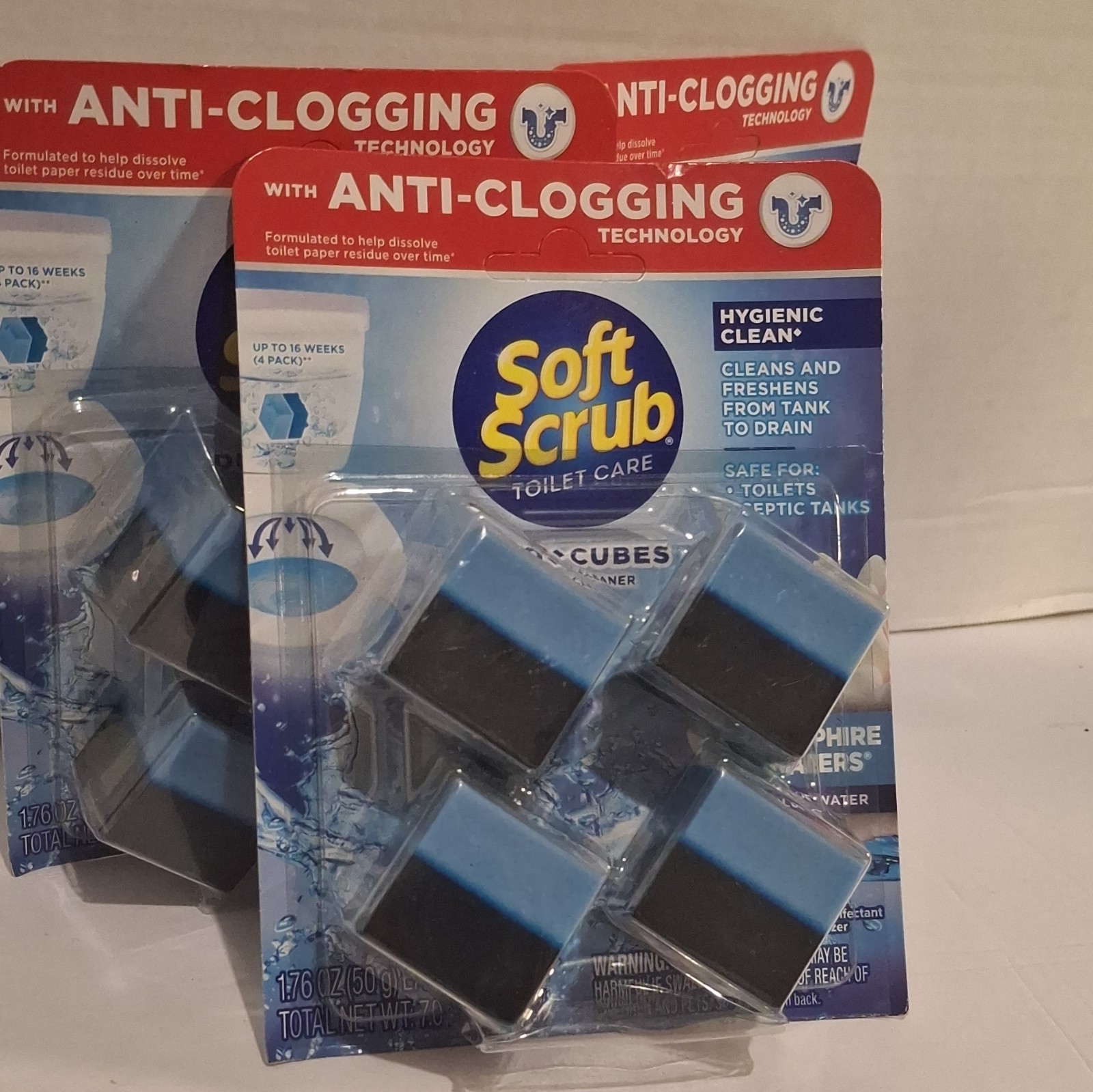 Soft Scrub Toilet Care Duo-Cubes In-Tank Cleaner, Sapphire Waters, 4-Pack