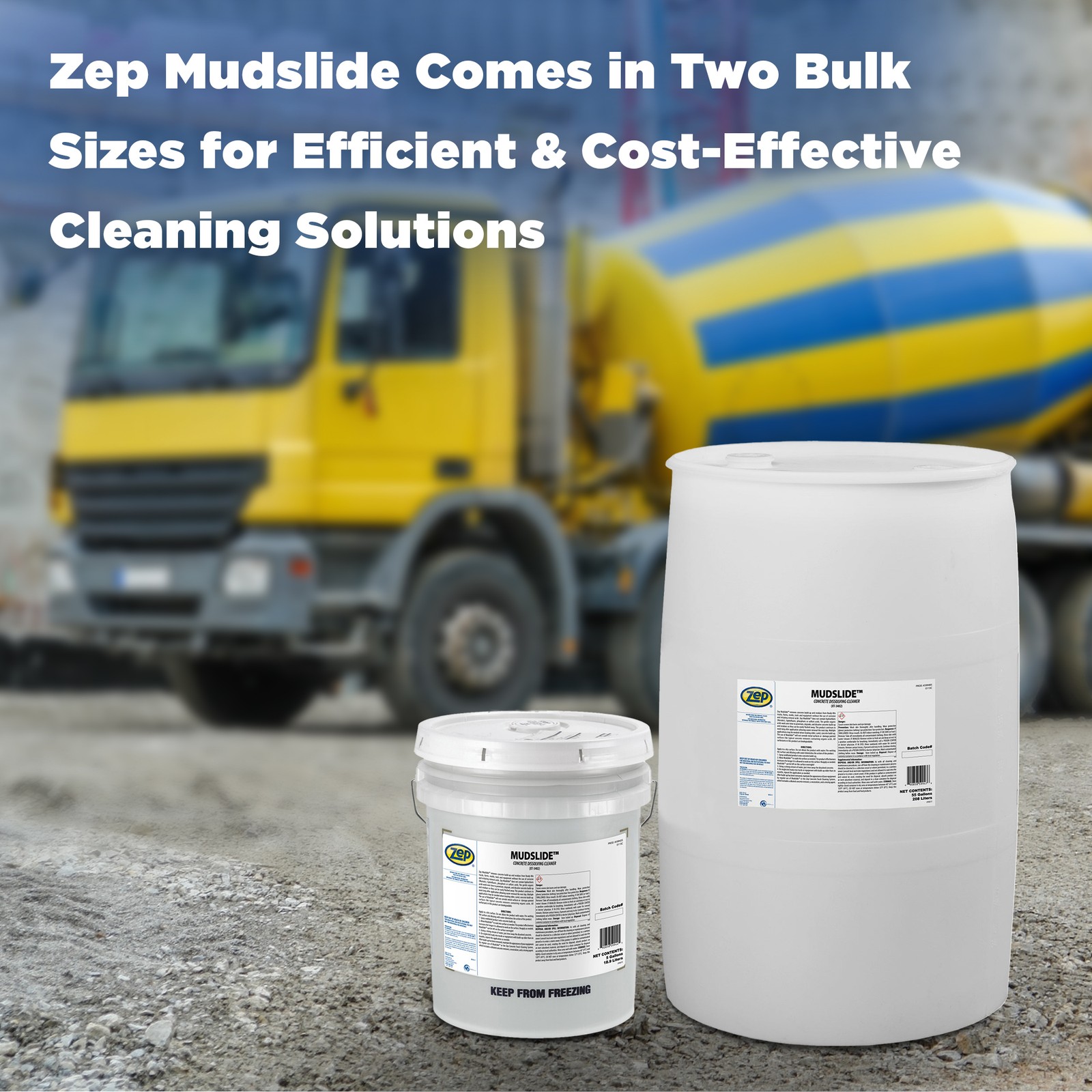 Zep Mudslide Concrete Dissolving Cleaner – 5 Gallon (Each) – 599435 – Remove