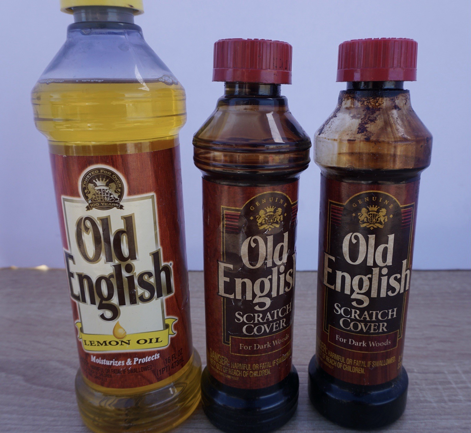 Old English Lemon Oil & Scratch Cover for Dark Woods 3-Pack Lemon Scent