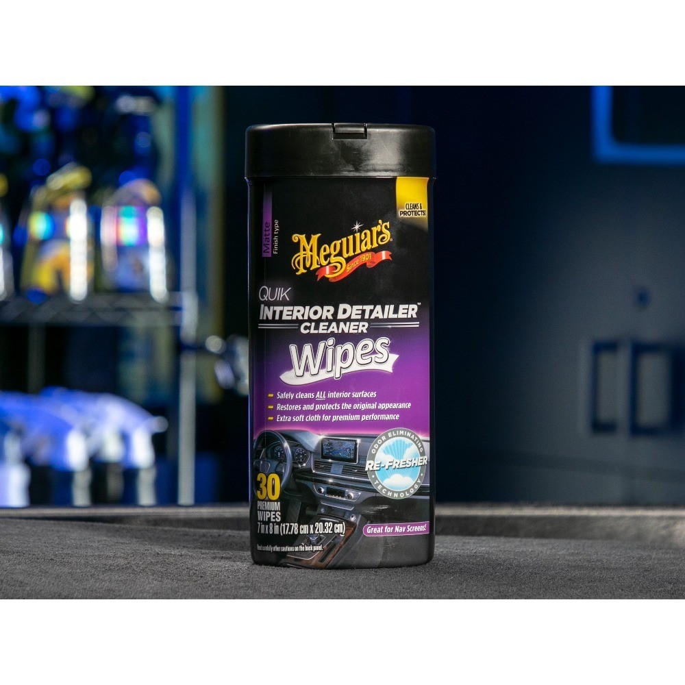 Interior Detailer Cleaner Wipes for Cars Trucks , 30 Pre-Moistened Towels