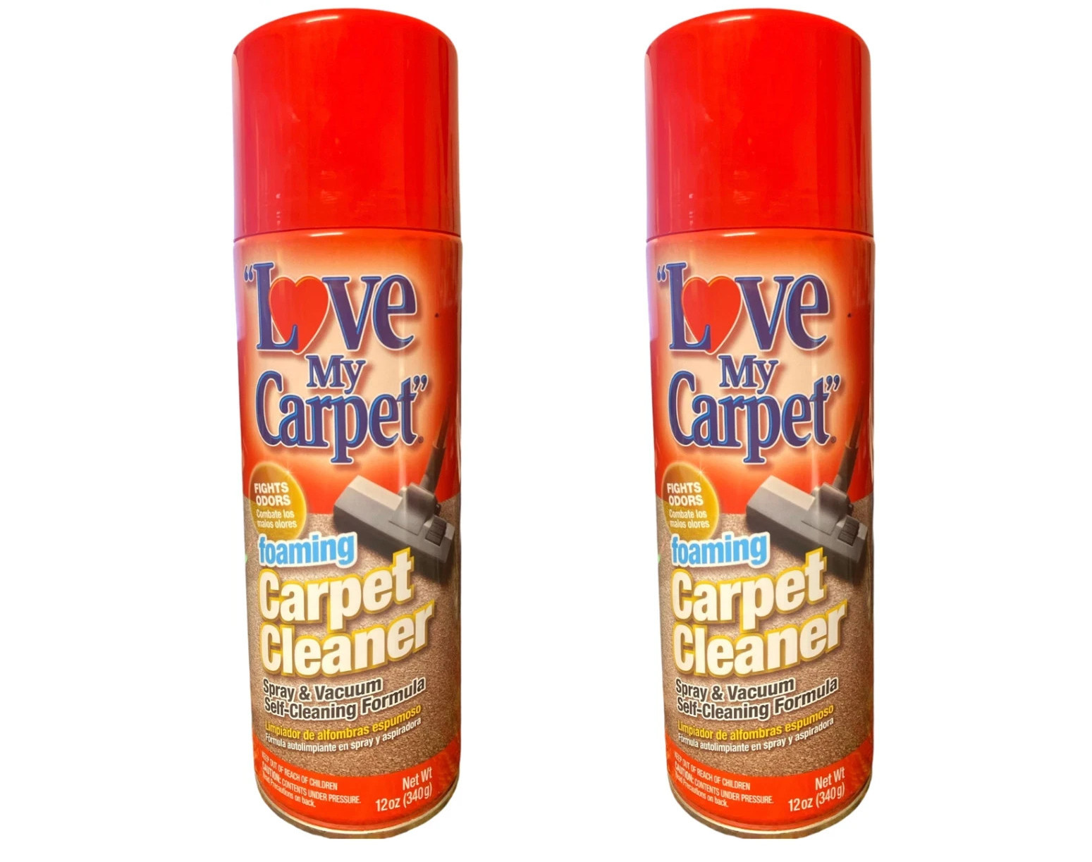 Pack of 2 – Love My Carpet Foaming Carpet Cleaner, 12 oz, Self-Cleaning Formula