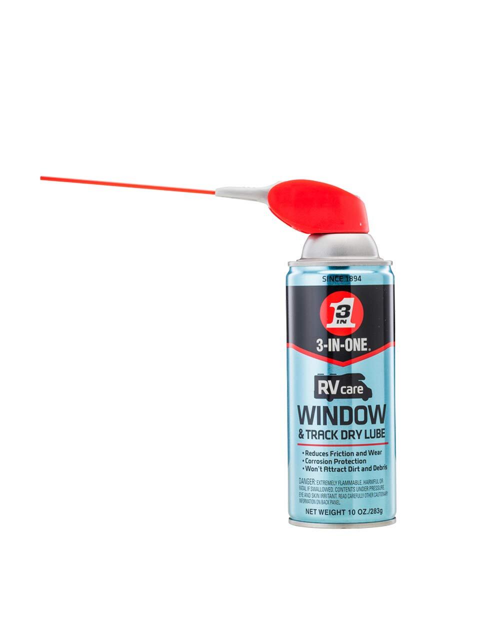 3-IN-ONE RVcare Window & Track Dry Lube with SMART STRAW SPRAYS 2 WAYS 10 OZ