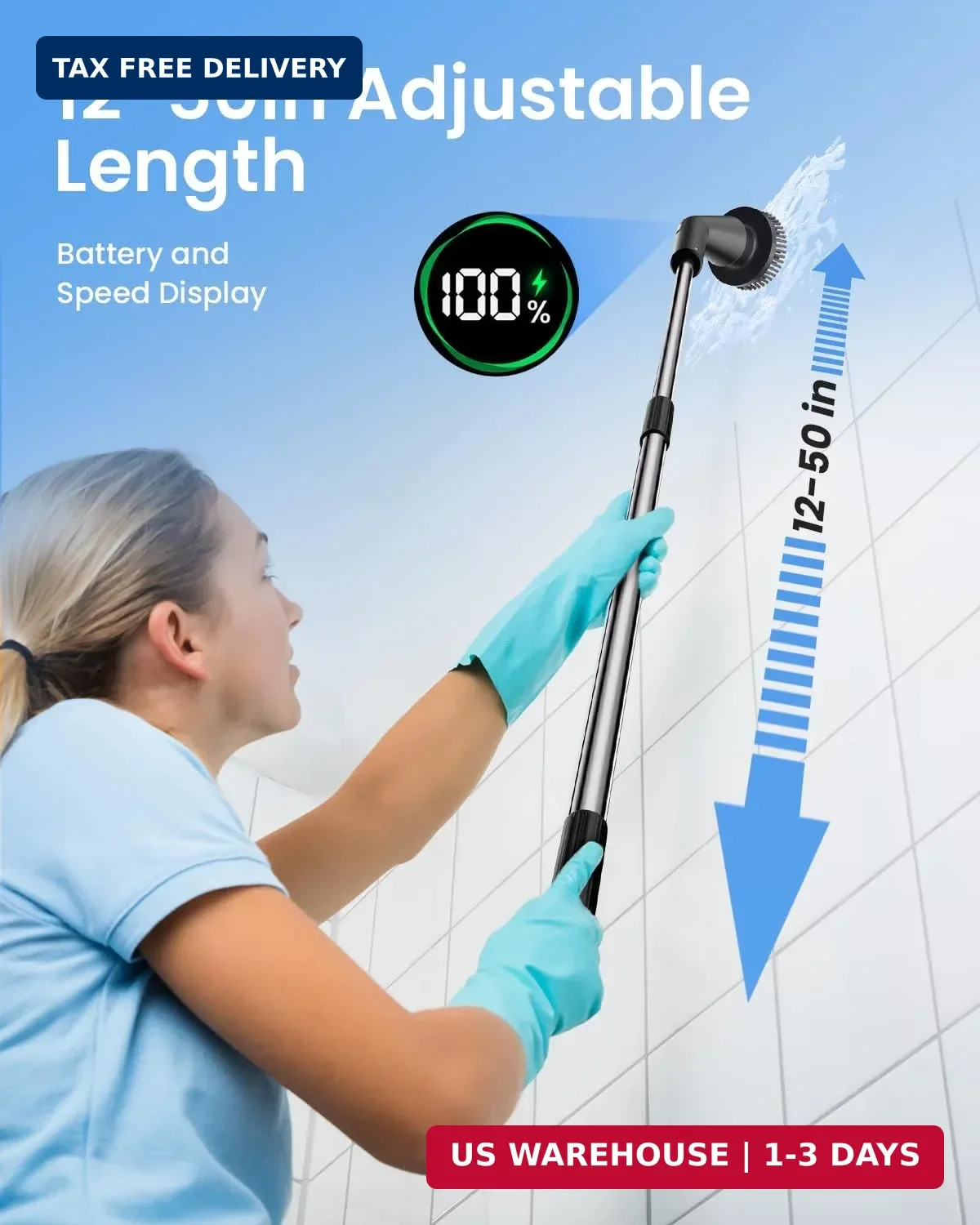 Leebein Electric Spin Scrubber, Cordless Cleaning Brush for Bathroom Shower Tub,