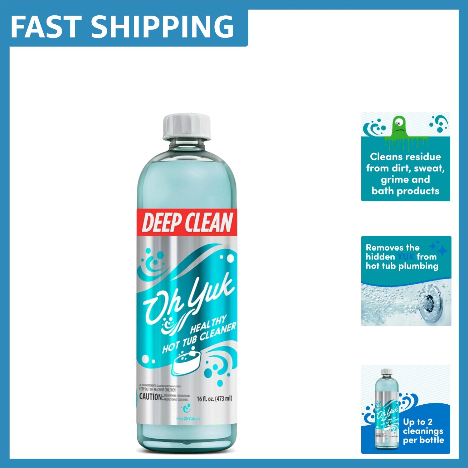 Healthy Hot Tub Cleaner – 16oz Deep Cleaning Formula for Crystal Clear Spa Water