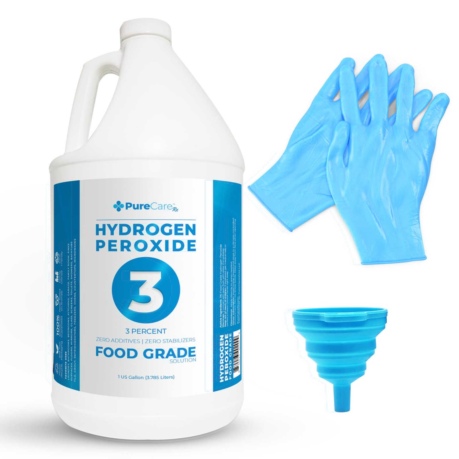 3 Food Grade Hydrogen Peroxide 1 Gallon – No Added Stabilizers – Made in The