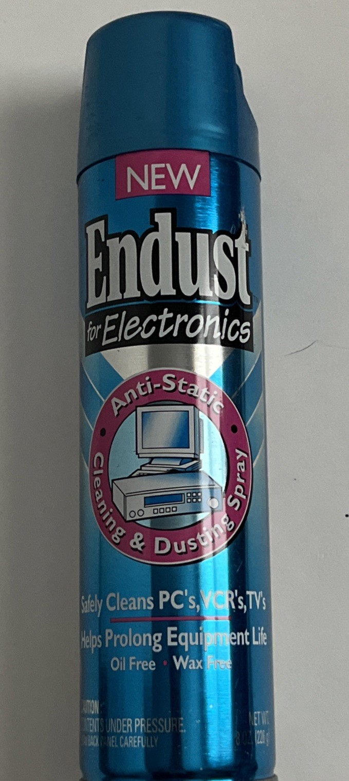 Vtg 1995 ENDUST For ELECTRONICS Dusting Spray 10.3 oz Can 90s TV/Movie Prop