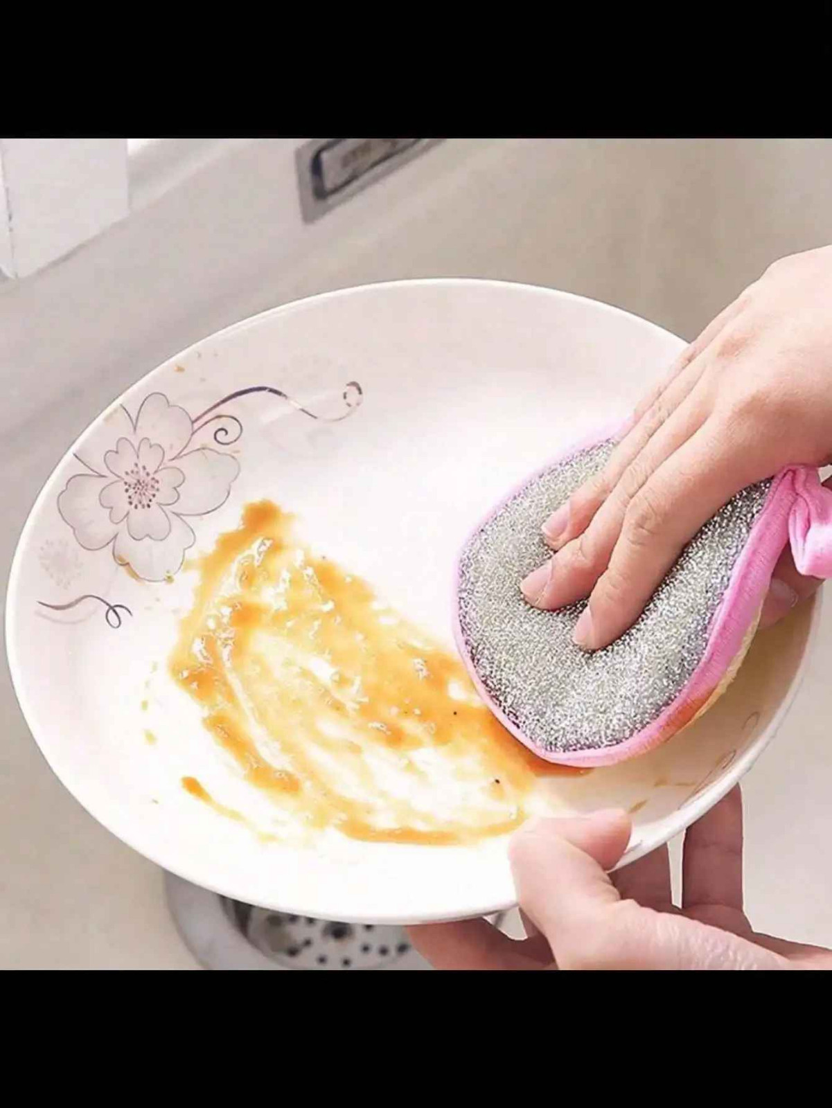 Double-Sided Scouring Pads Dish Pan Washing Sponge Kitchen Cleaning Tool