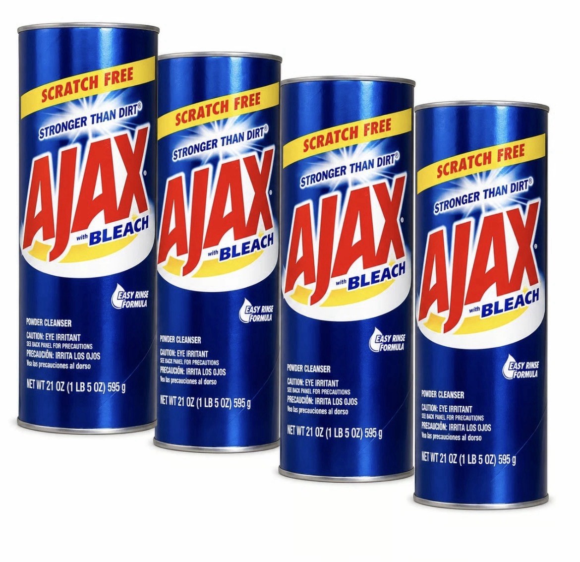 Ajax Multi-Purpose Cleaner Powder Cleanser with Bleach 21 oz Each 4- Pack