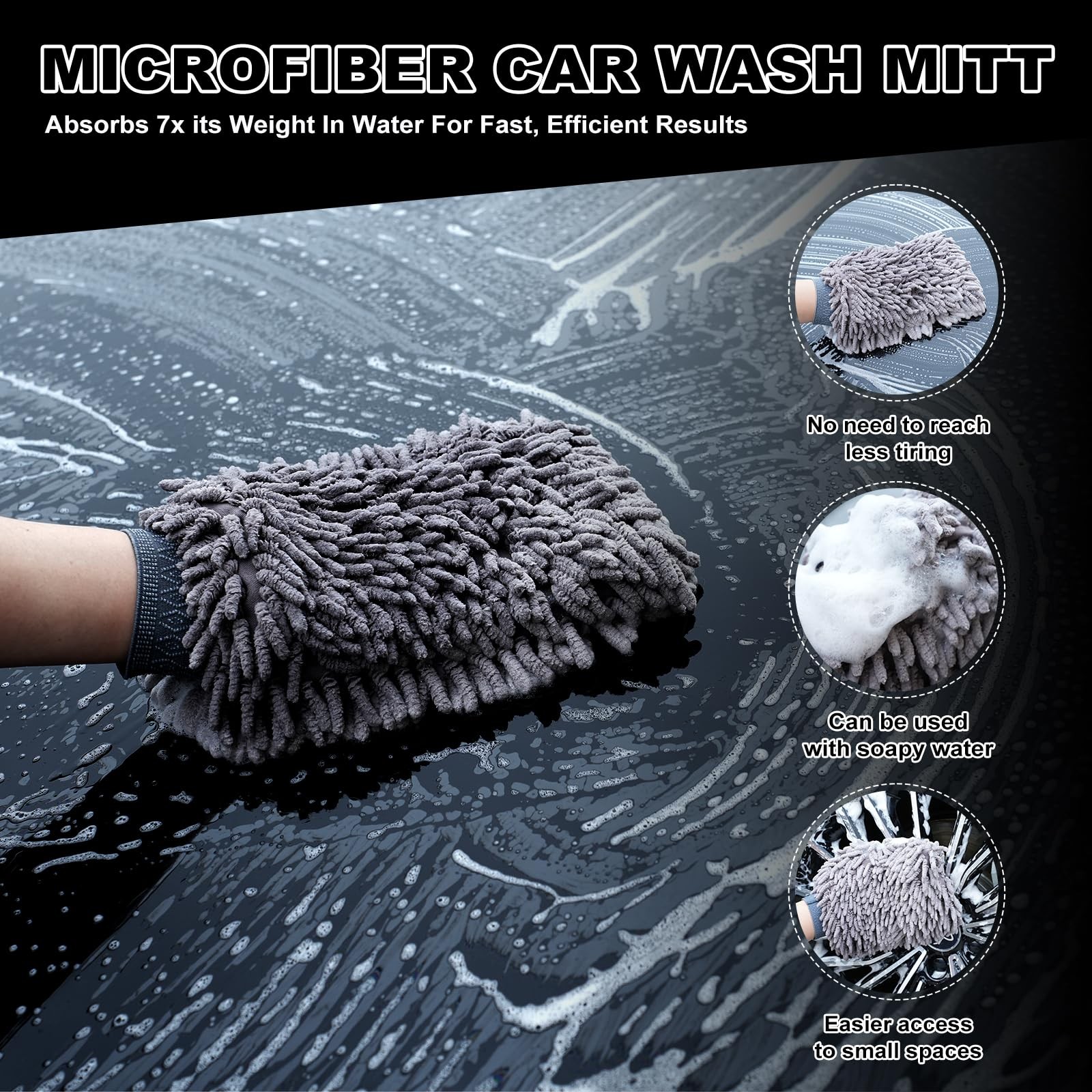 9Pcs Car Wheel & Tire Brush Kit, Wheel Cleaner Brush, Softbristled Rim Brush,…