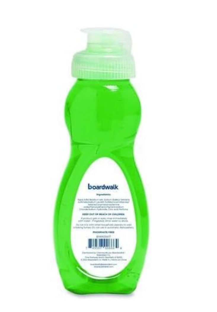 Boardwalk Liquid Dish Soap 3 oz Bottles 72 Pack Fresh Scent Travel Hotel Camping