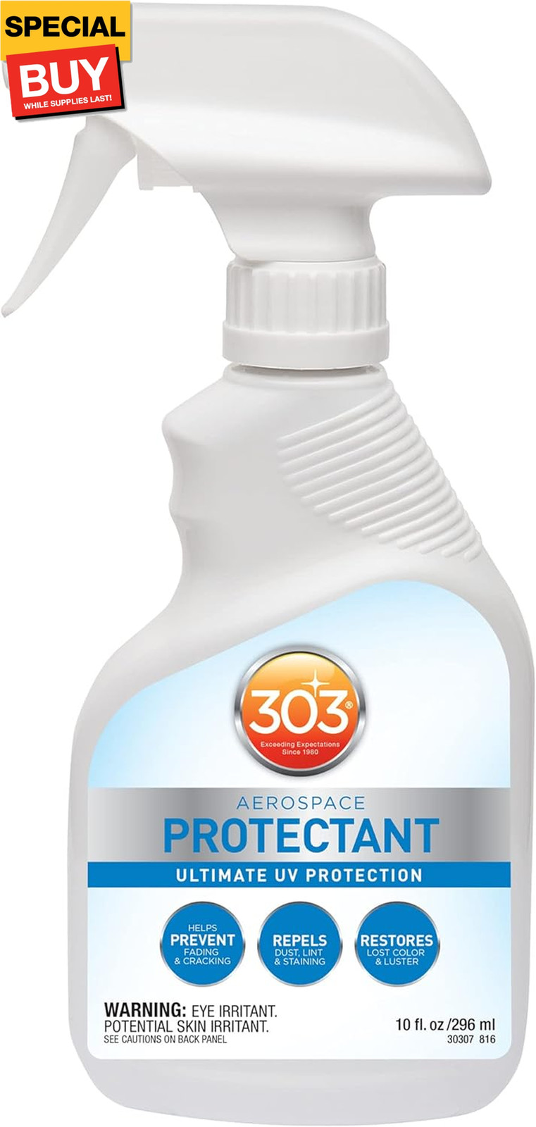 Aerospace Protectant Spray, UV Protection, Repels Dust, Dirt, & Staining, Matte