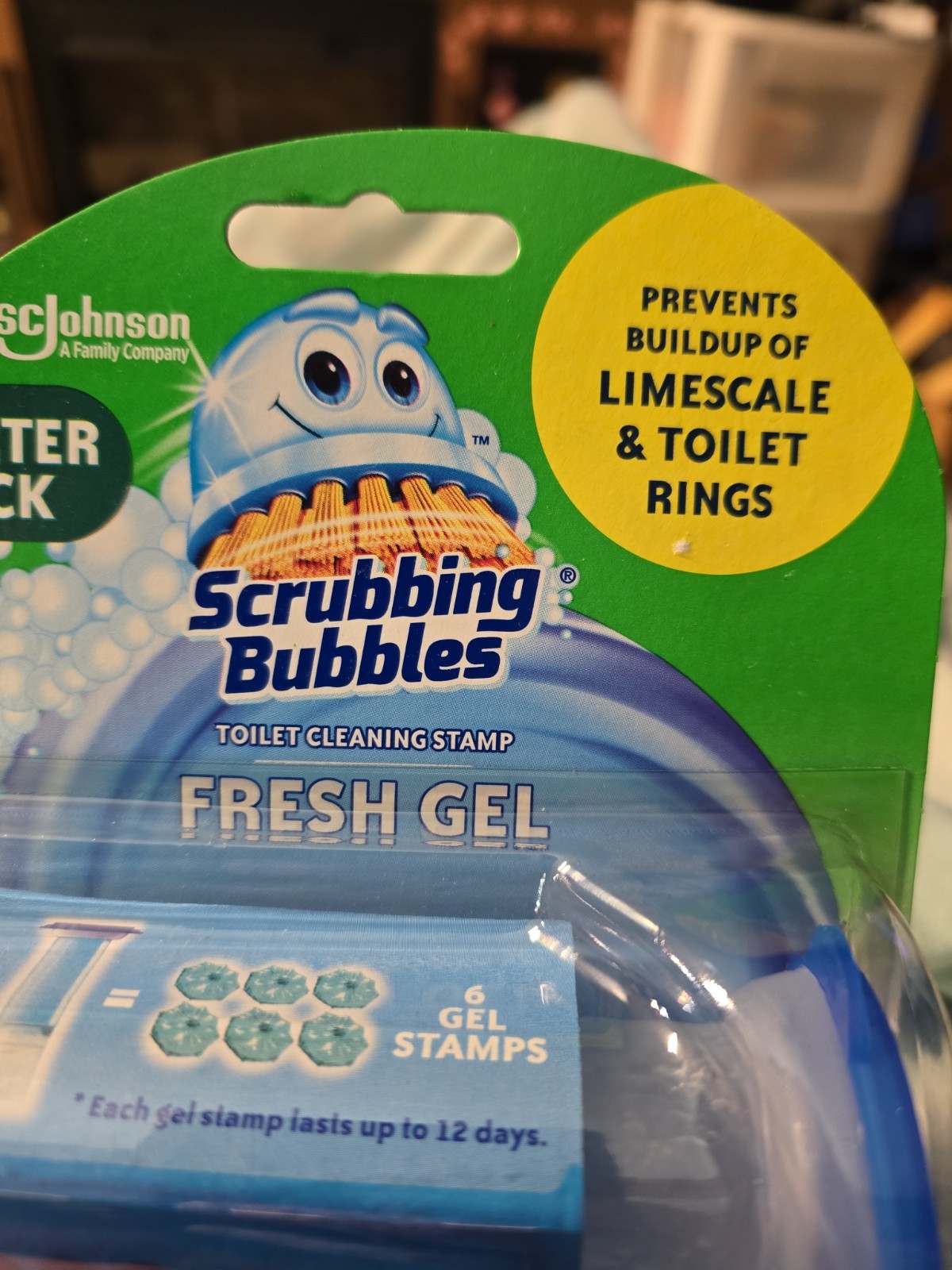 Scrubbing Bubbles Fresh Gel Toilet Bowl Stamps Rainshower 1 Dispenser 6 Ct Stamp
