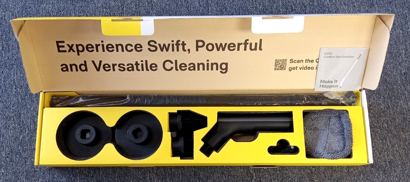 Hoto Electric Cordless Spin Scrubber 51″ Extendable Handle IPX7 Waterproof