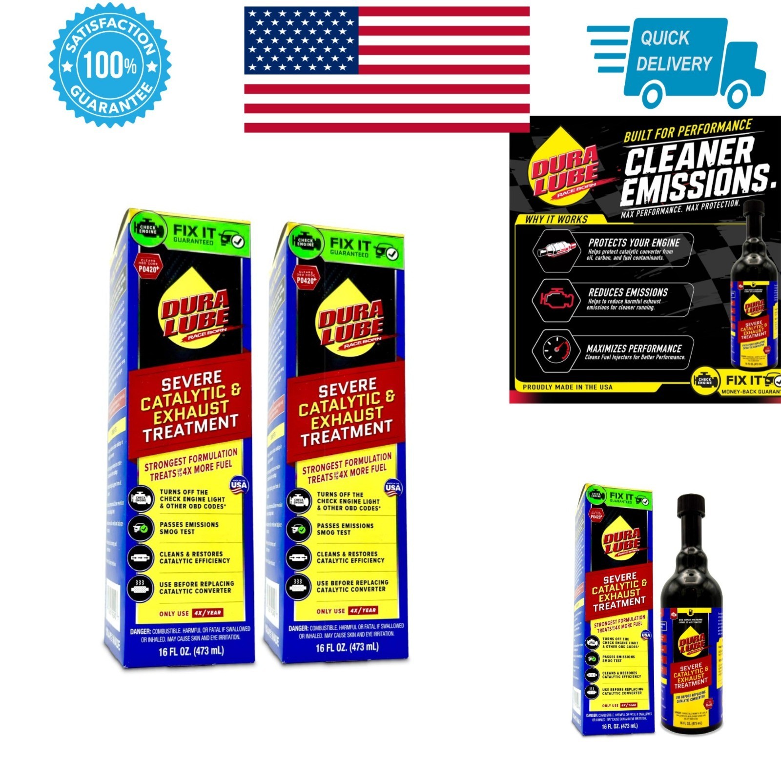 Dura Lube Severe Catalytic Cleaner Fuel Additive 16 Fl Oz 2-Pack