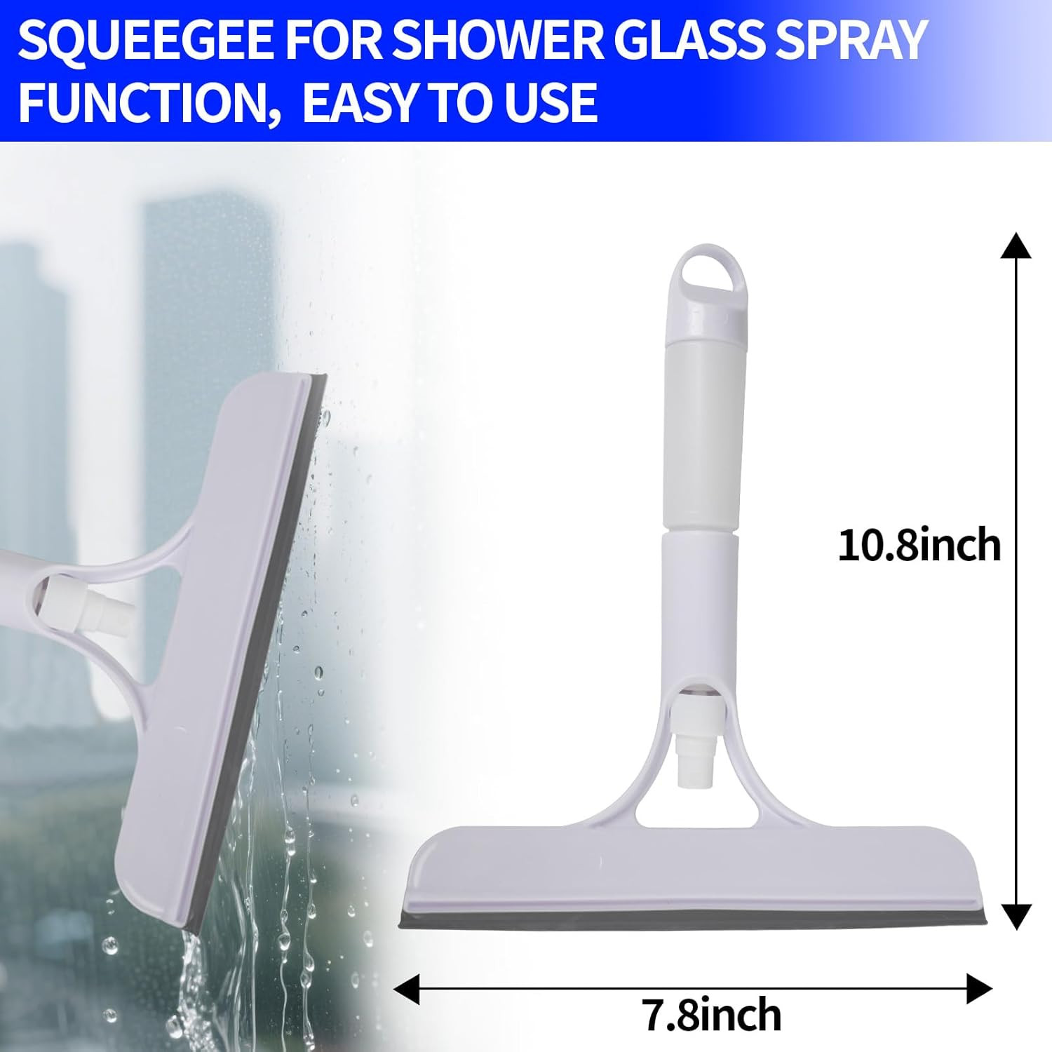 3 in 1 Squeegee for Shower Glass, Window Squeegee with Sprayer 3 in 1 WindowS…