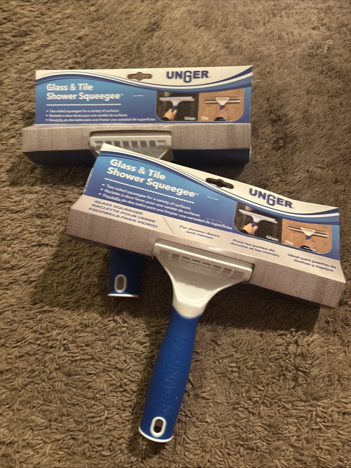 Two Unger 10 In. Glass and Tile Squeegees – 761475979627