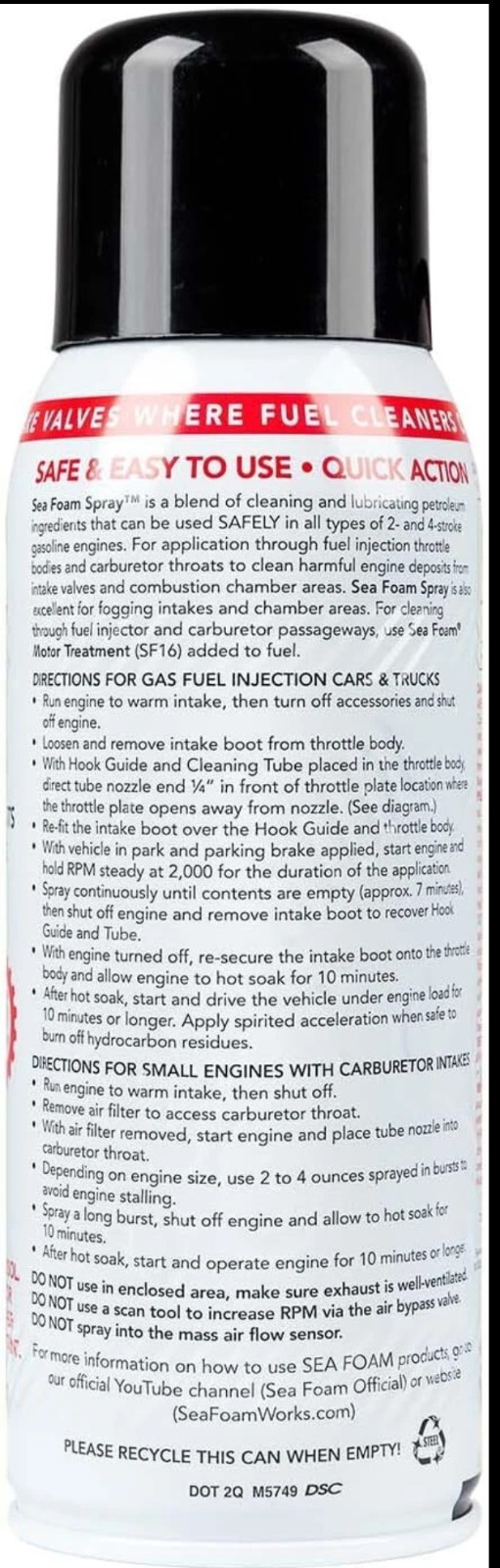 Seafoam Spray SS-14 Top Engine Cleaner & Lube 14 oz Aerosol – Case of 12