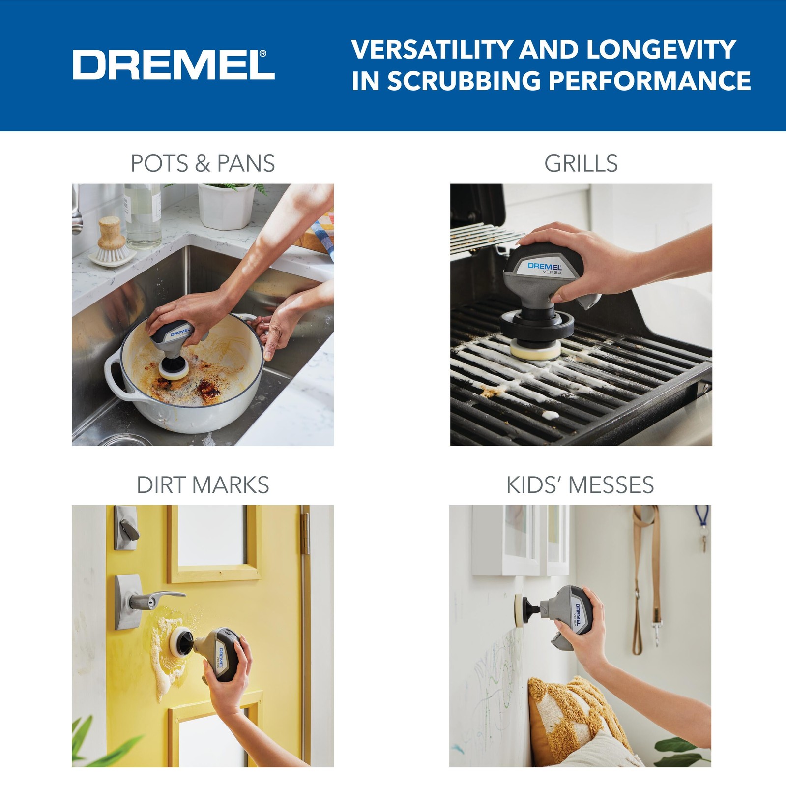 Dremel Versa 2200 RPM Spin Scrubber, 5 Scrub Daddy Pads