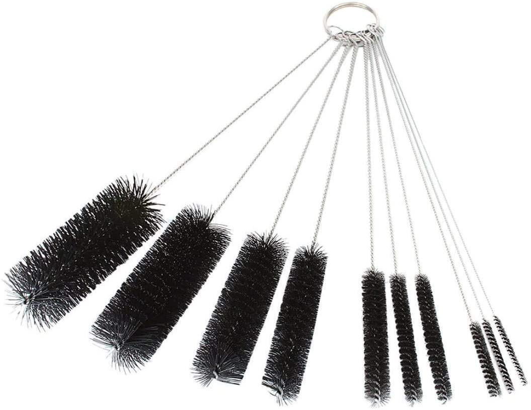 Long Straw Brush, Nylon Pipe Tube Cleaner 8.2-Ihch 10 Different Diameters Set of