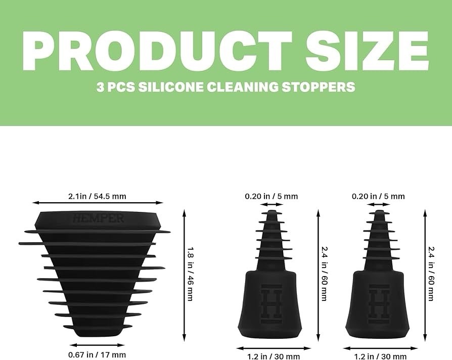 Universal Cleaning Plugs Caps Leak Proof Reusable Cleaning Plug Set Black