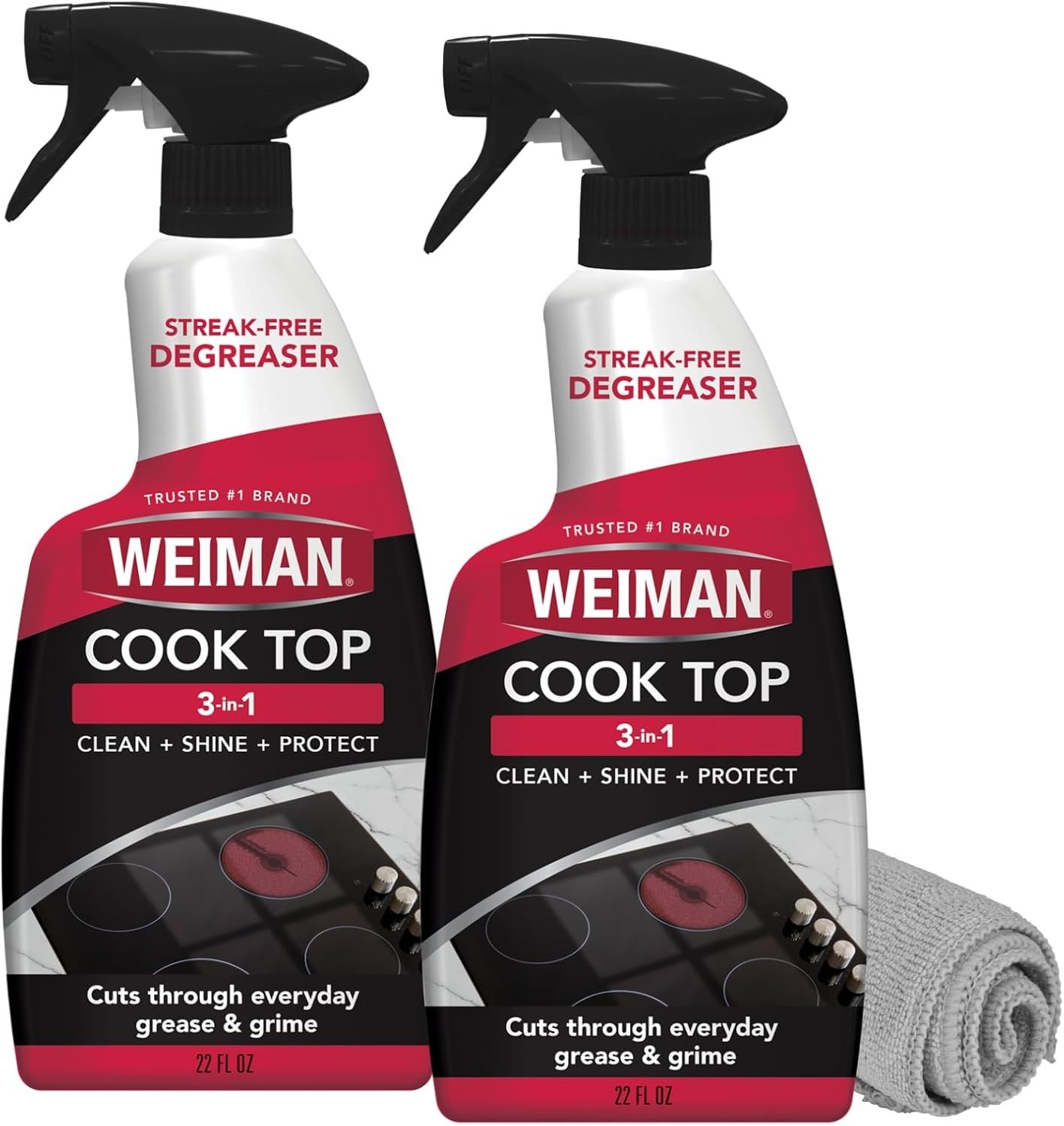 2-Pack Cooktop & Oven Cleaner with Microfiber Cloth – Streak-Free & Non-Abrasive