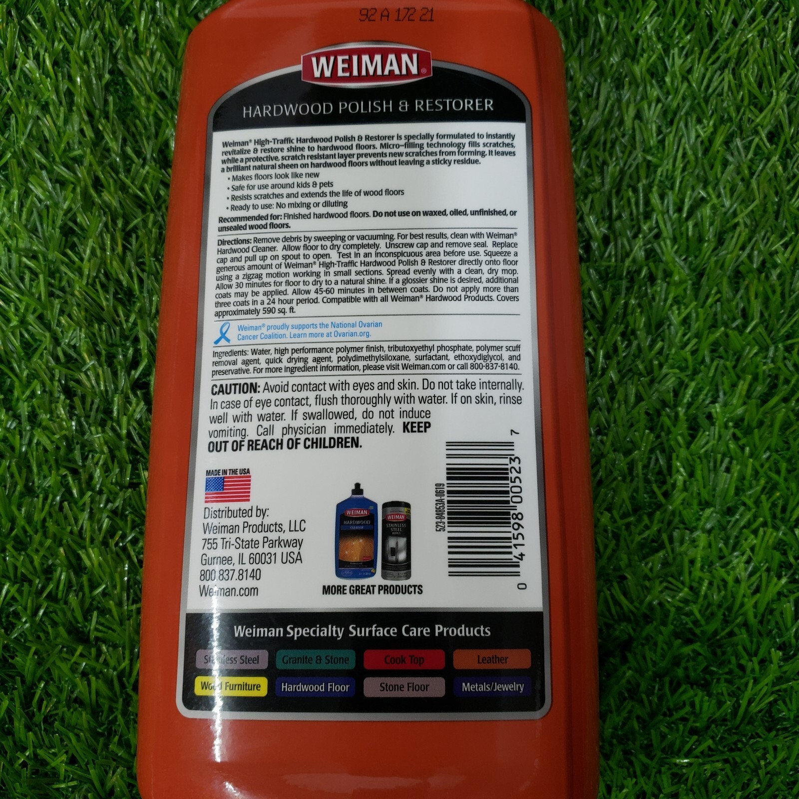 Weiman HARDWOOD POLISH & RESTORER Protective Finish ~ Fill Scratches Extend Life