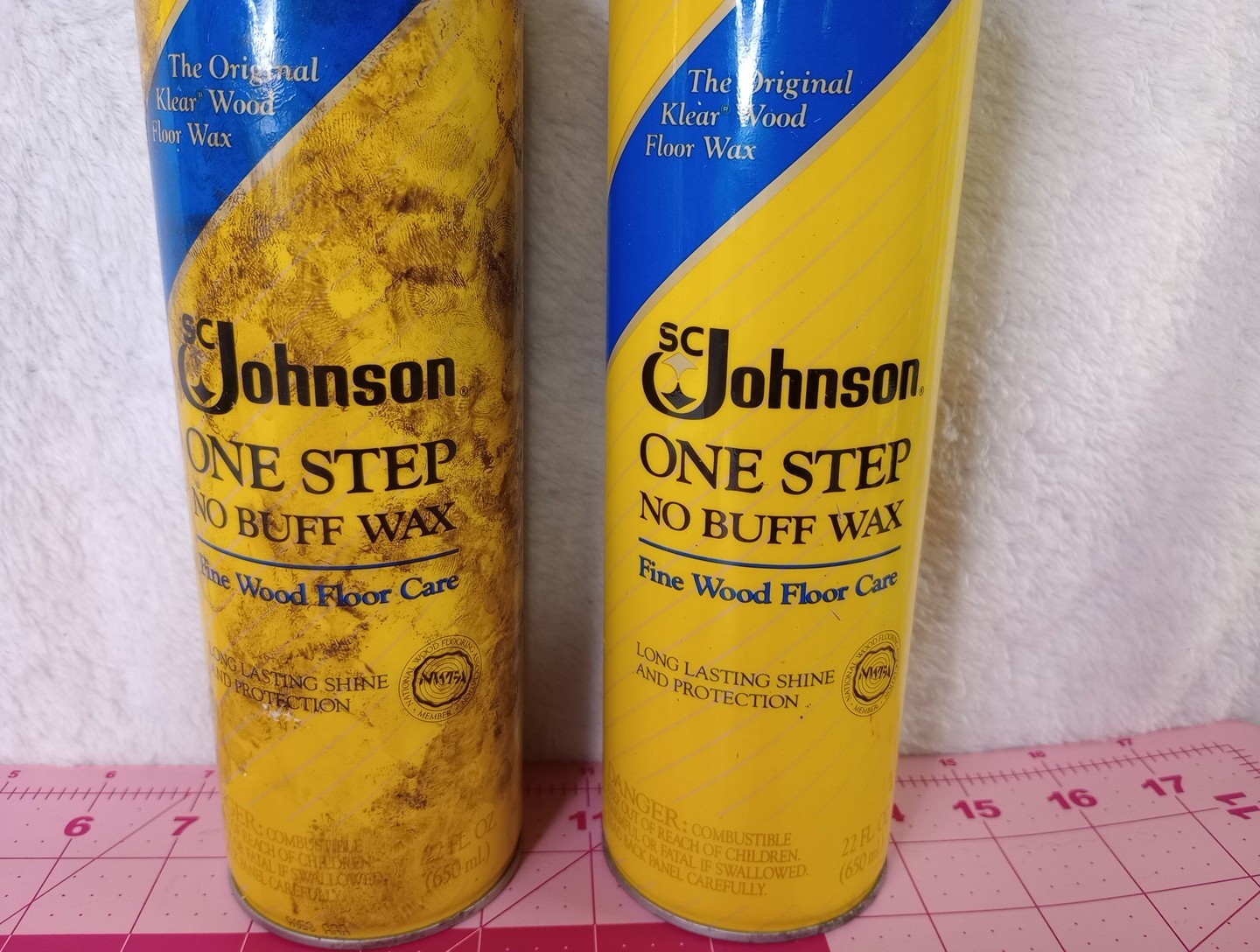 SC Johnson One Step No Buff Wax Fine Wood Floor Care 22 fl oz Vintage 1988 READ