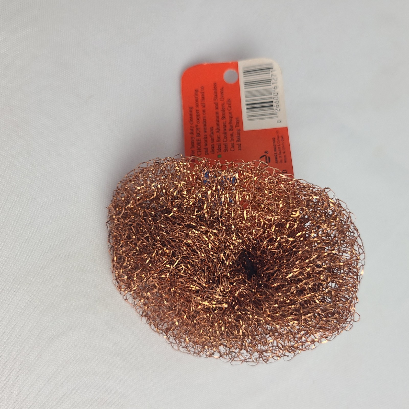 Vintage NOS Chore Boy Copper Scrubber Scouring Pad Wood Handle Original Tag