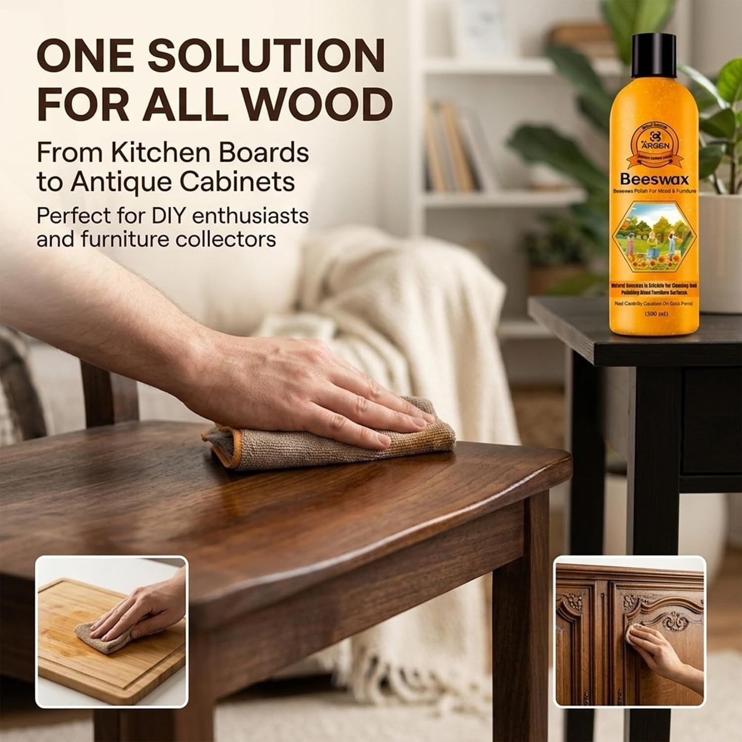 Beeswax Furniture Polish – Restore Shine & Protect Wood Finish – 300ML