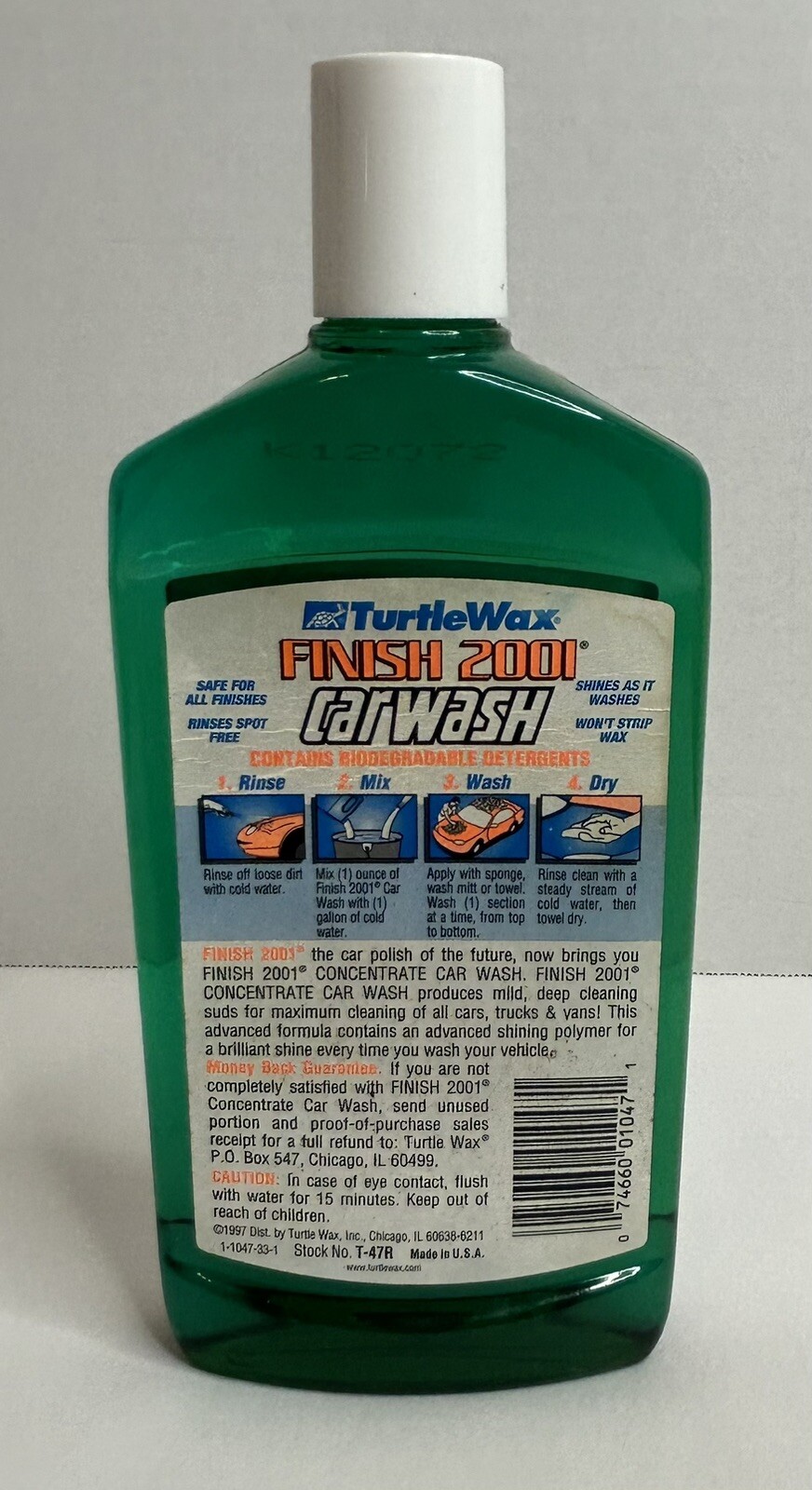 Vintage (1997) Turtle Wax 2001 Concentrate Car Wash with Shine Enhancers 16 Oz