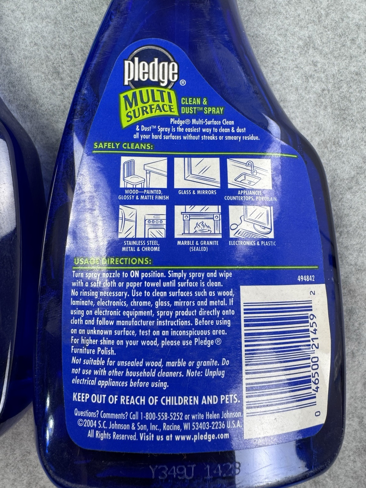 Pledge Multi Surface Cleaner Spray 16oz 2 Pack Wood Glass Electronics New