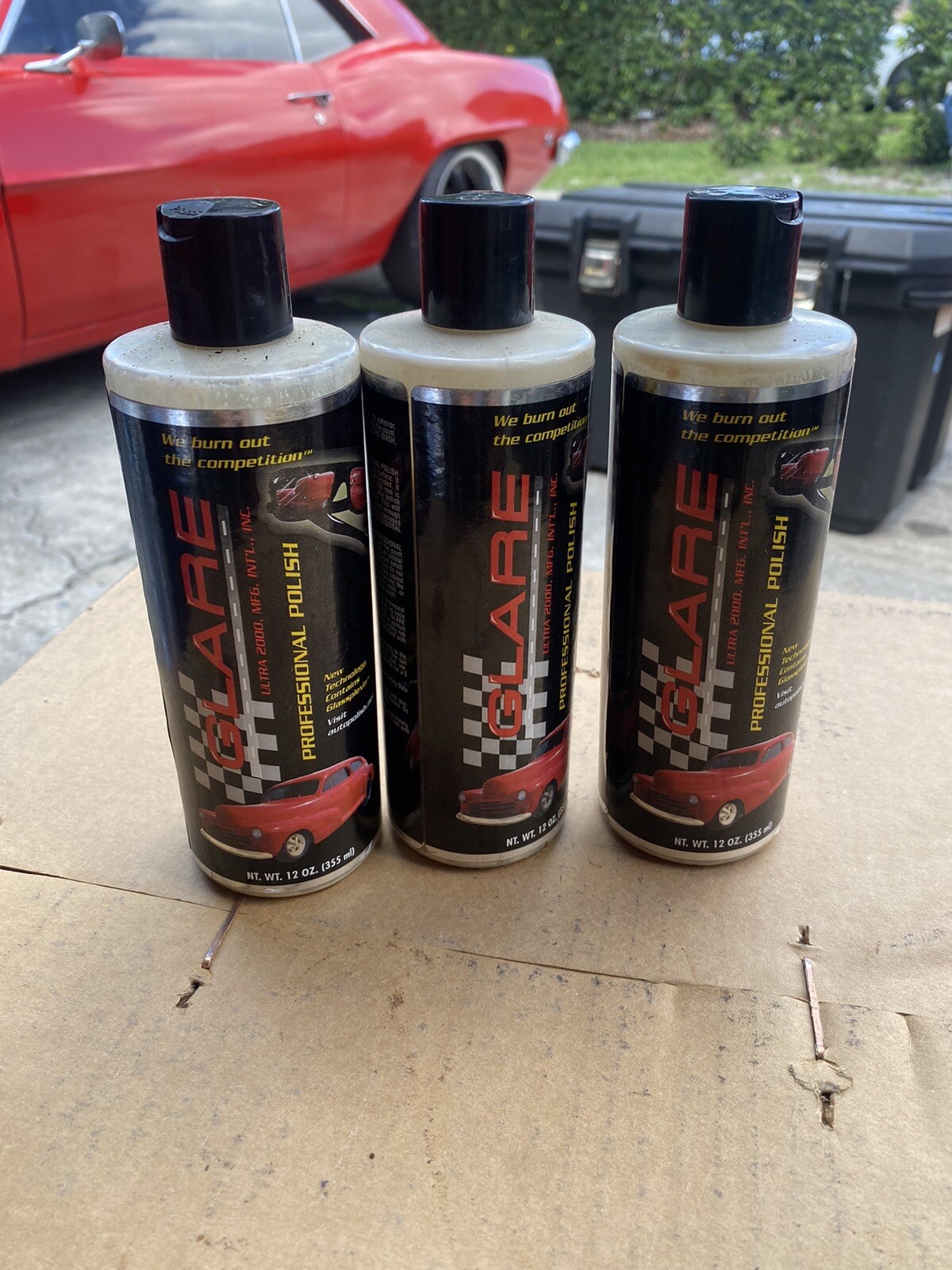 GLARE Ultra 2000 PROFESSIONAL Auto POLISH Wax NOT PESTICIDES 12OZ 3 Bottles Lot
