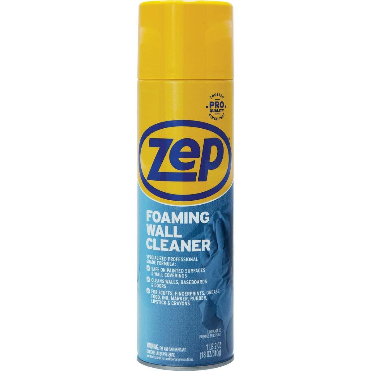 Zep, Inc. ZUFWC18 Foaming Wall Cleaner, 18 oz Can, Ammonia, Opaque Off-White