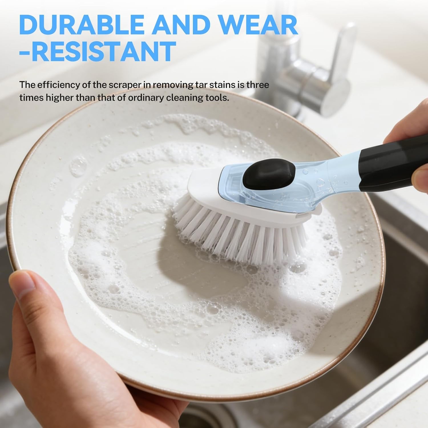 Dish Brush Refills 4 Pack White Replacement Brush Heads Compatible New
