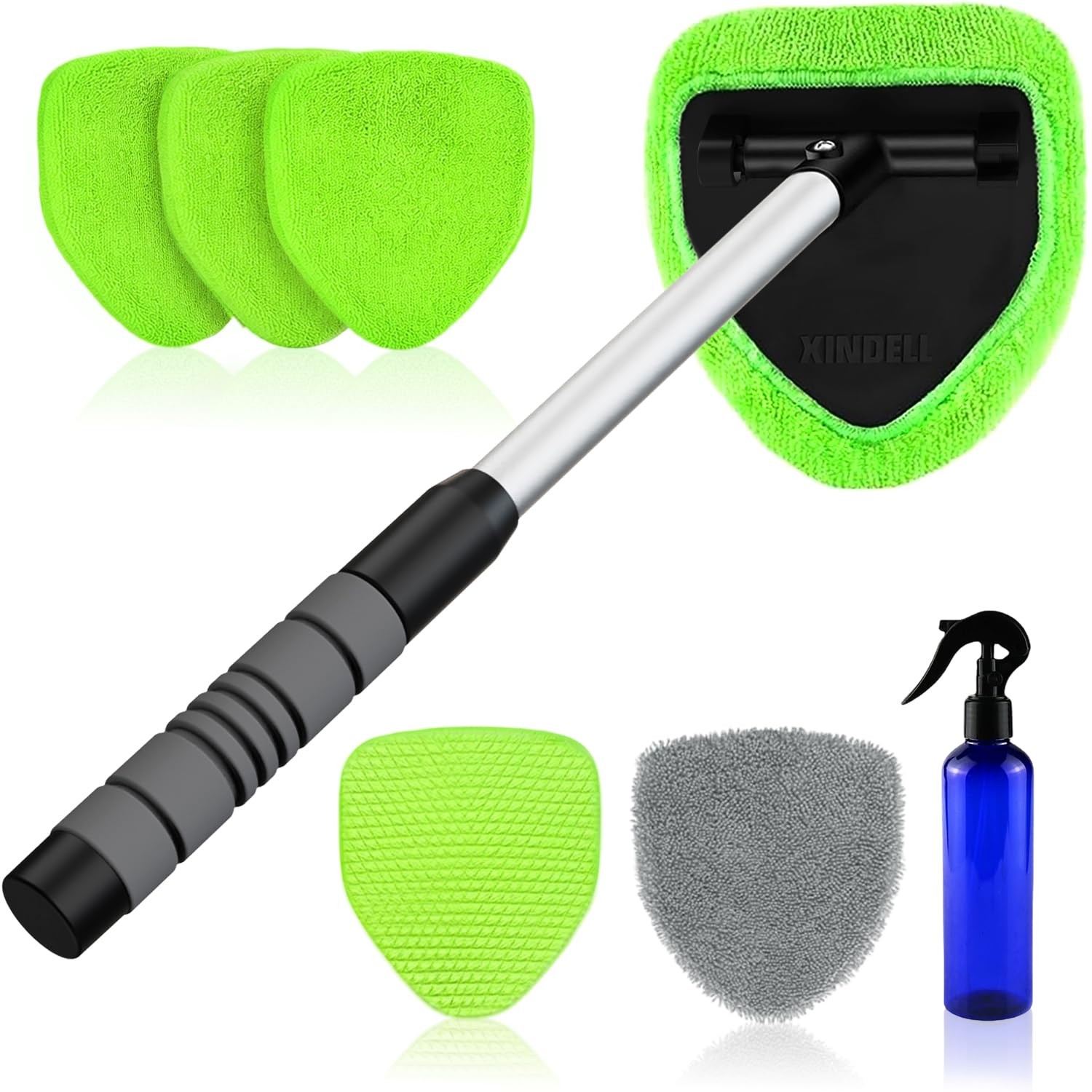 XINDELL Windshield Cleaner Tool – Car Interior Window Cleaning 19in, Green