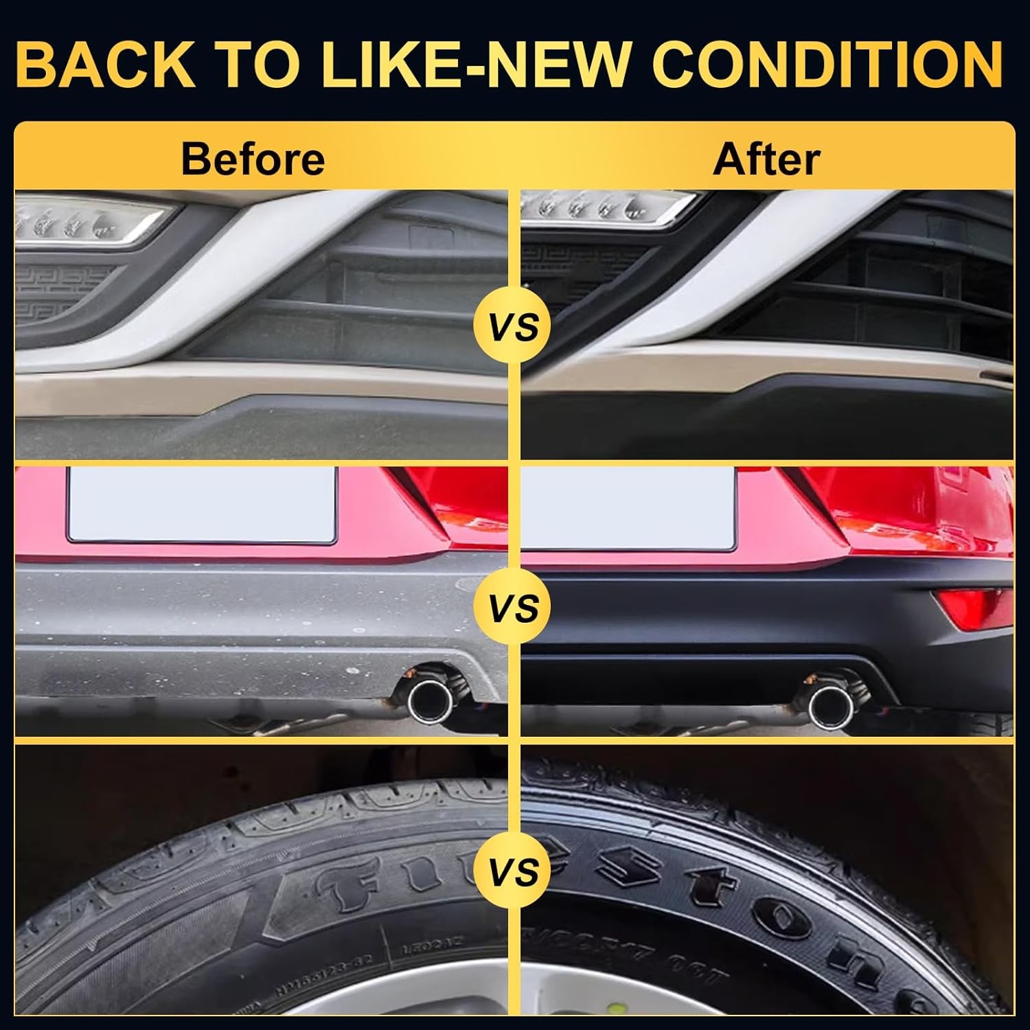 Plastic Restorer for Cars, Black Trim Restorer, Back to Black Plastic Restorer f