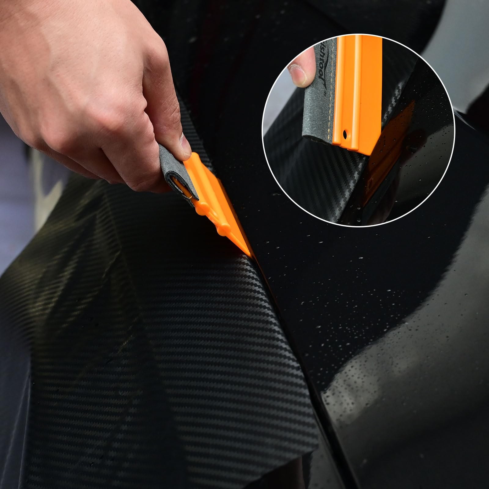 Stitched Buffer Felt Vinyl Wrap Squeegee, 4-Pack Squeegee for Vinyl with Doub…