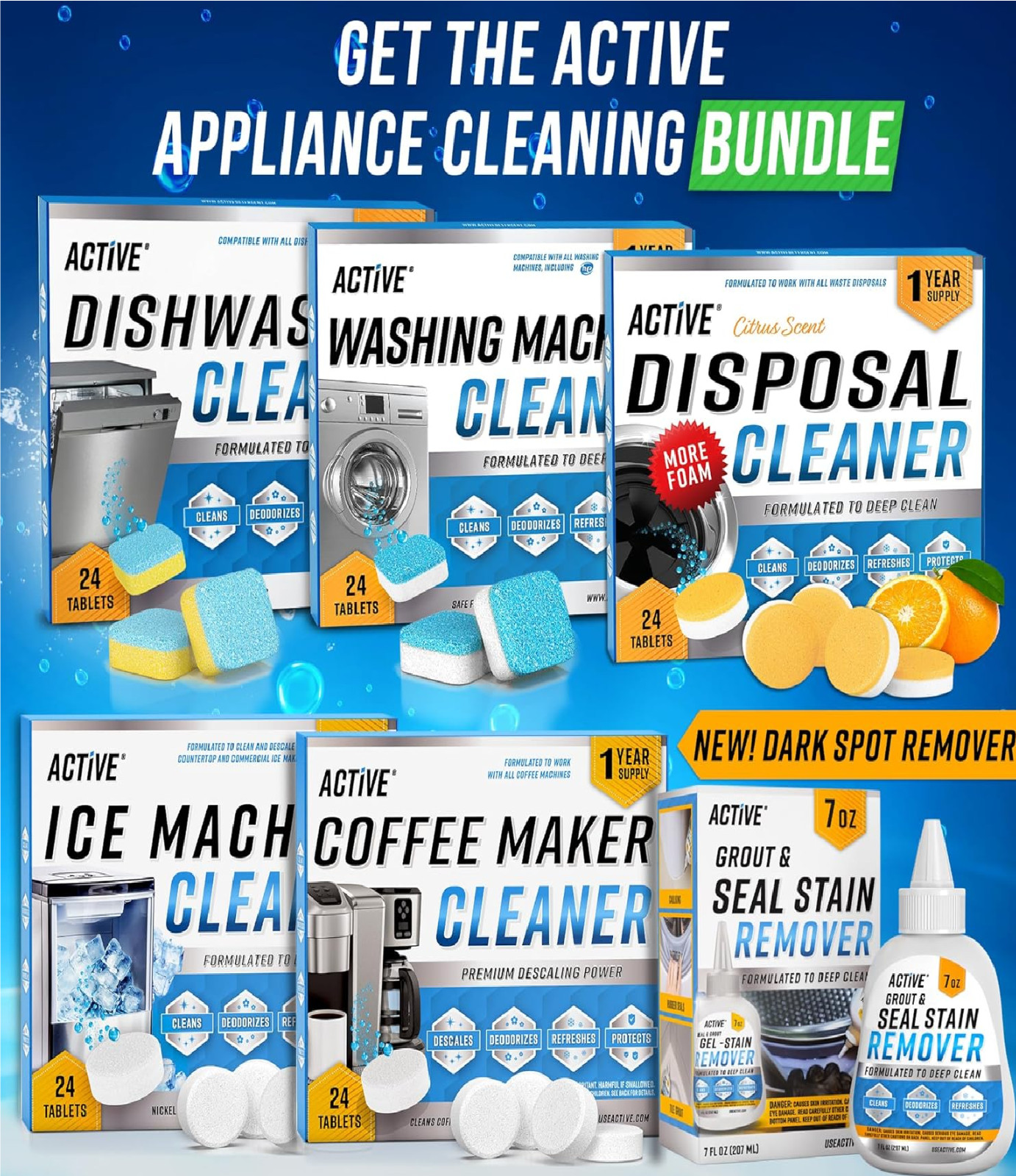Dishwasher Cleaner And Deodorizer Tablets – 24 Pack Deep Cleaning Descaler Pods
