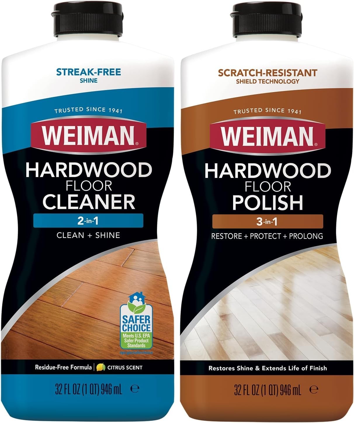 Restore & Shine Hardwood Floor Kit: Cleaner & Polish Duo with Scratch Repair