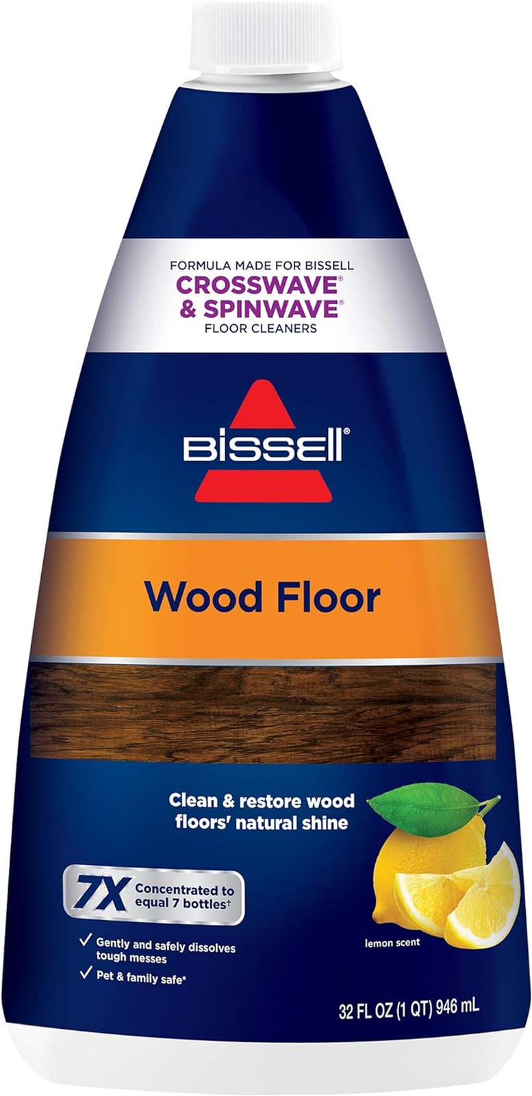 Bissell Crosswave & Spinwave Wood Floor Cleaning Formula, 32 Oz, Dissolves Dirt,