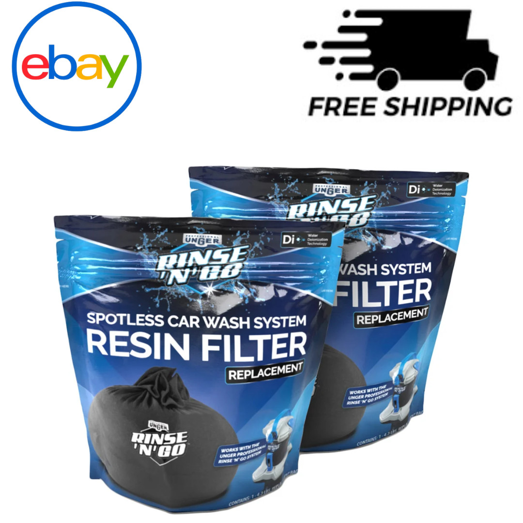 Unger Rinse’n’Go Plus Spotless Car Wash Resin Filter 2 Pack Replacement