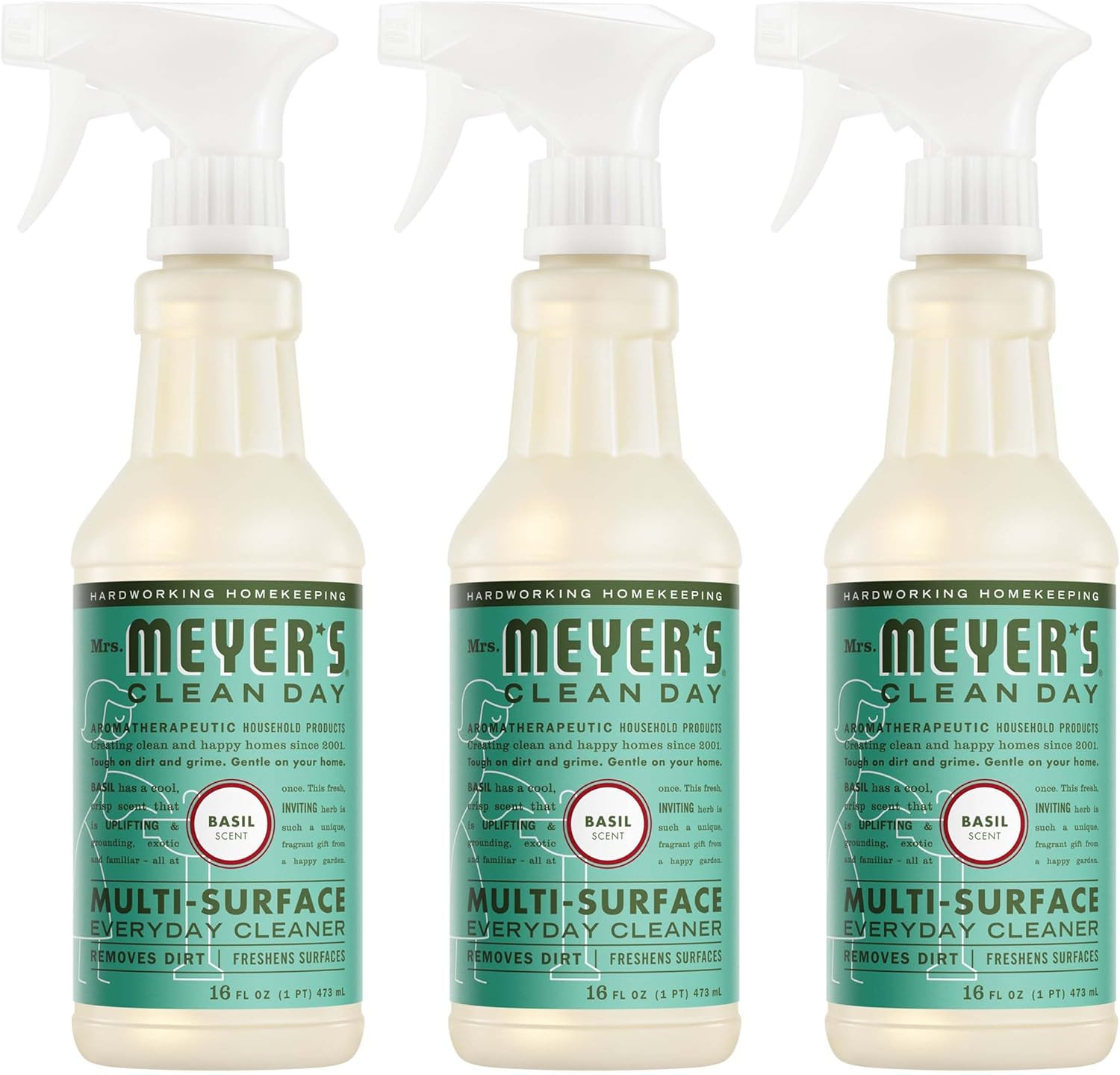 MRS. MEYER’S CLEAN DAY Multi-Surface Everyday Cleaner, Basil Scent, 16 Fl Oz Bot