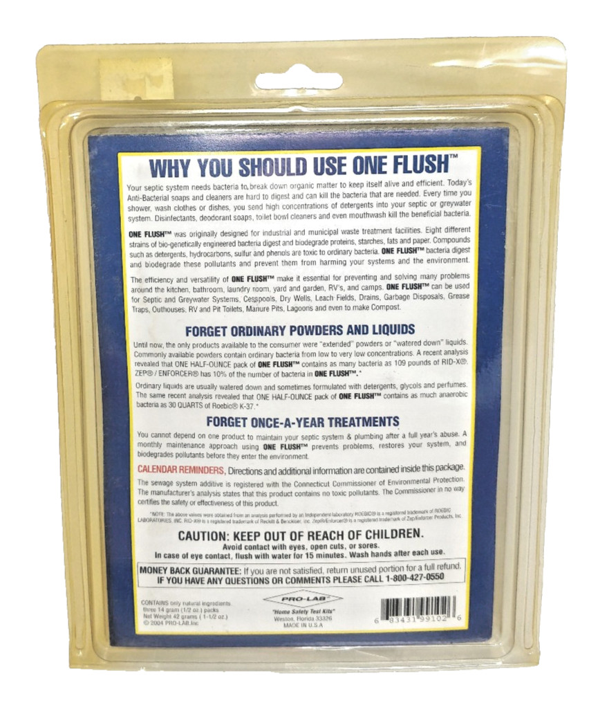 One Flush Septic Tank Treatment Packets 3-Month Supply of Easy-Flush Bacteria