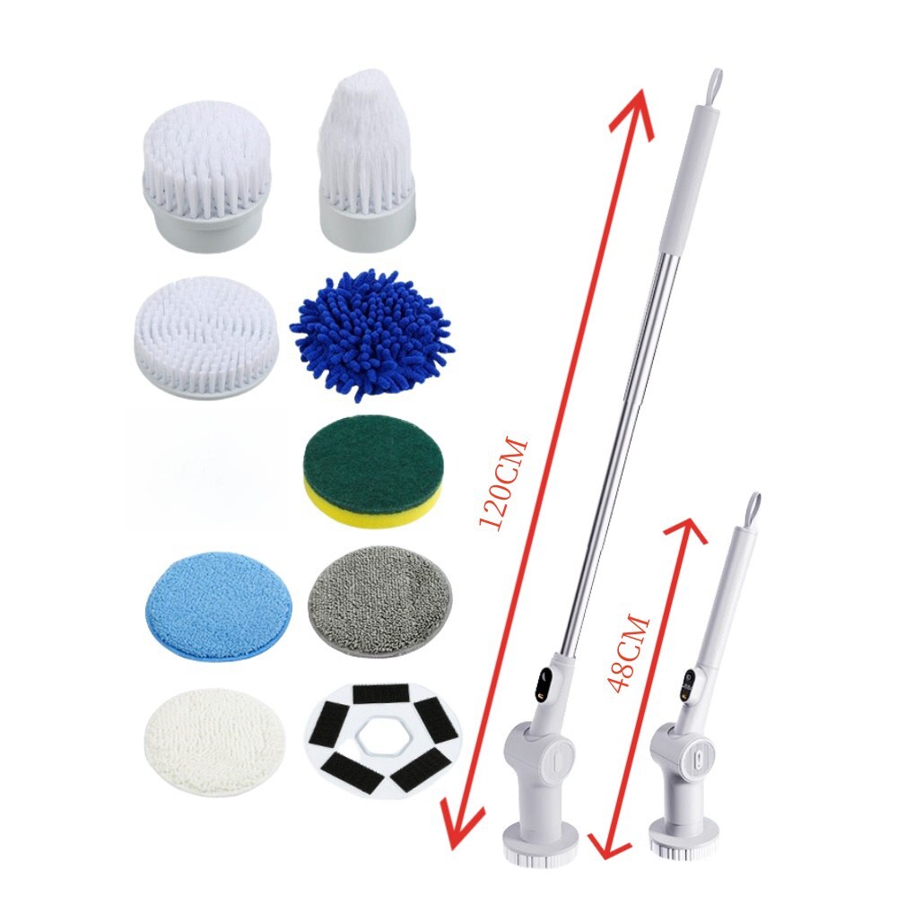 Electric Spin Scrubber for Cleaning with 1500mAh Batteries 8 Brushes/Brush head